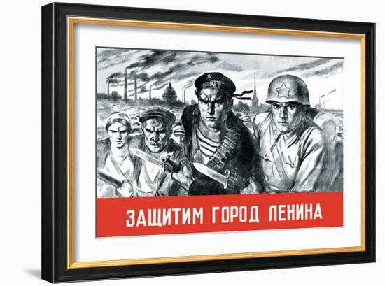 Let's Defend the Great City of Lenin-V. Serov-Framed Art Print