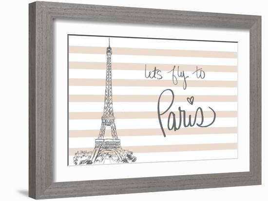 Let's Fly to Paris on Pink-Nicholas Biscardi-Framed Art Print