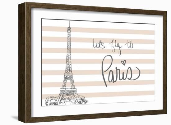 Let's Fly to Paris on Pink-Nicholas Biscardi-Framed Art Print