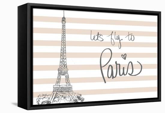 Let's Fly to Paris on Pink-Nicholas Biscardi-Framed Stretched Canvas