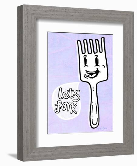 Let's Fork - Tommy Human Cartoon Print-Tommy Human-Framed Art Print