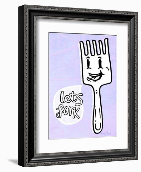 Let's Fork - Tommy Human Cartoon Print-Tommy Human-Framed Art Print