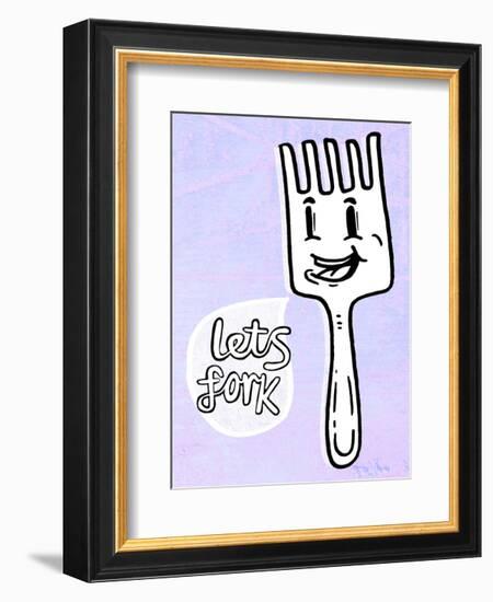 Let's Fork - Tommy Human Cartoon Print-Tommy Human-Framed Art Print