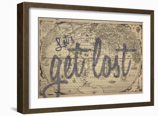 Let's Get Lost - 1562, World Map-null-Framed Premium Giclee Print