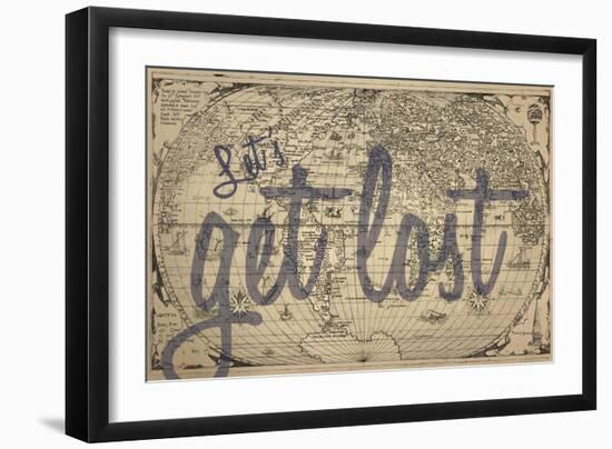 Let's Get Lost - 1562, World Map-null-Framed Premium Giclee Print