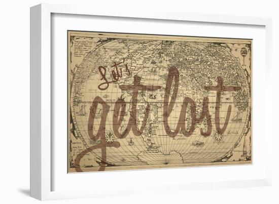 Let's Get Lost - 1562, World Map-null-Framed Giclee Print