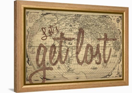 Let's Get Lost - 1562, World Map-null-Framed Premier Image Canvas