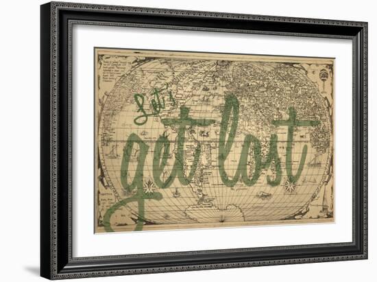 Let's Get Lost - 1562, World Map-null-Framed Premium Giclee Print
