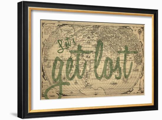 Let's Get Lost - 1562, World Map-null-Framed Premium Giclee Print