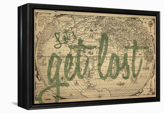 Let's Get Lost - 1562, World Map-null-Framed Premier Image Canvas