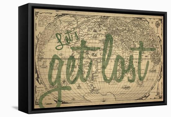 Let's Get Lost - 1562, World Map-null-Framed Premier Image Canvas