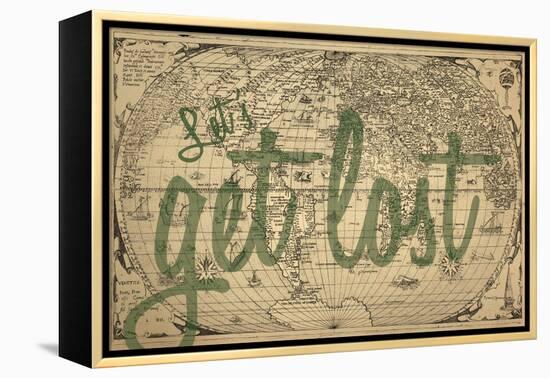 Let's Get Lost - 1562, World Map-null-Framed Premier Image Canvas