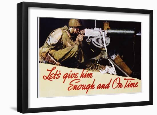 Let's Give Him Enough and on Time Poster-Norman Rockwell-Framed Giclee Print