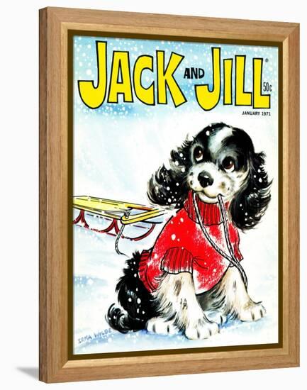 Let's Go Sledding - Jack and Jill, January 1971-Irma Wilde-Framed Premier Image Canvas