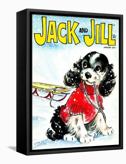 Let's Go Sledding - Jack and Jill, January 1971-Irma Wilde-Framed Premier Image Canvas