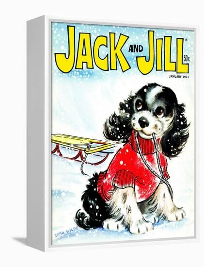 Let's Go Sledding - Jack and Jill, January 1971-Irma Wilde-Framed Premier Image Canvas