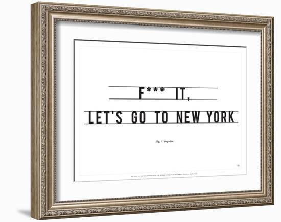 Let's Go to New York-Antoine Tesquier Tedeschi-Framed Art Print