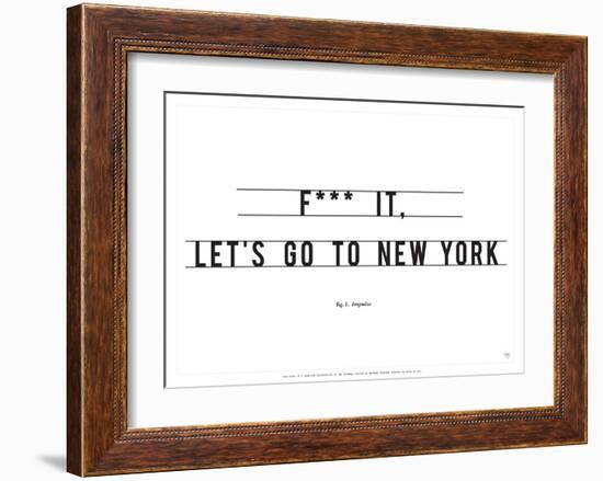 Let's Go to New York-Antoine Tesquier Tedeschi-Framed Art Print