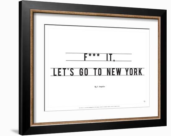 Let's Go to New York-Antoine Tesquier Tedeschi-Framed Art Print