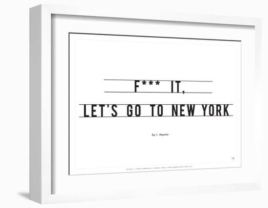 Let's Go to New York-Antoine Tesquier Tedeschi-Framed Art Print