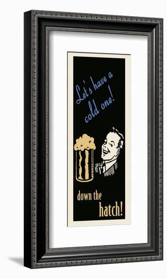 Let's have a cold one-Retro Series-Framed Art Print