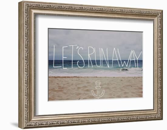 Let’s Run Away: Sandy Beach, Hawaii-Leah Flores-Framed Giclee Print