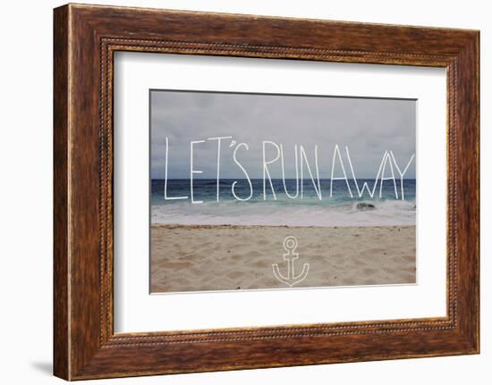 Let’s Run Away: Sandy Beach, Hawaii-Leah Flores-Framed Giclee Print