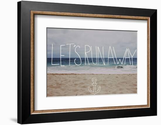 Let’s Run Away: Sandy Beach, Hawaii-Leah Flores-Framed Giclee Print