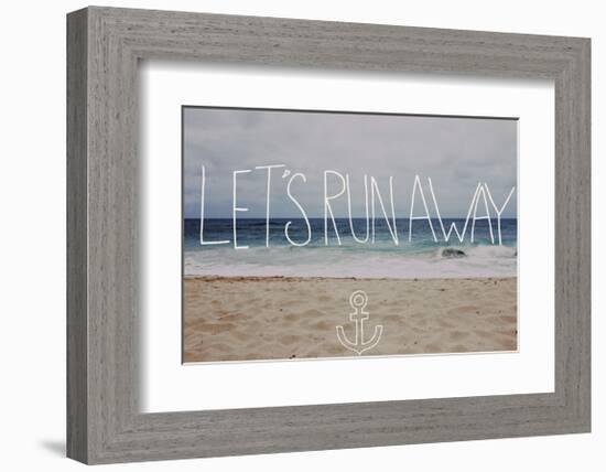 Let’s Run Away: Sandy Beach, Hawaii-Leah Flores-Framed Giclee Print