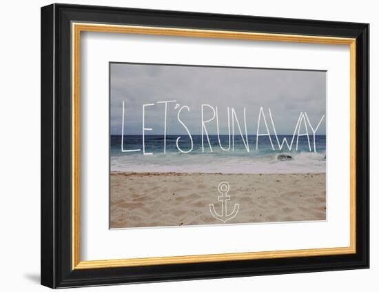 Let’s Run Away: Sandy Beach, Hawaii-Leah Flores-Framed Giclee Print