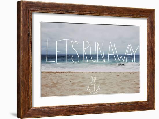 Let’s Run Away: Sandy Beach, Hawaii-Leah Flores-Framed Art Print