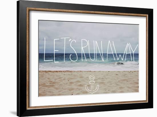 Let’s Run Away: Sandy Beach, Hawaii-Leah Flores-Framed Art Print