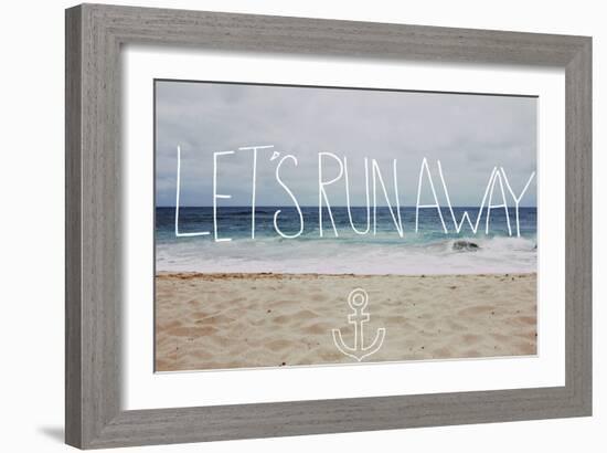 Let’s Run Away: Sandy Beach, Hawaii-Leah Flores-Framed Art Print