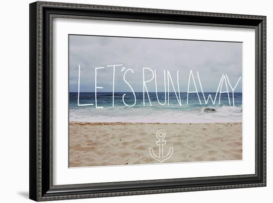 Let’s Run Away: Sandy Beach, Hawaii-Leah Flores-Framed Art Print