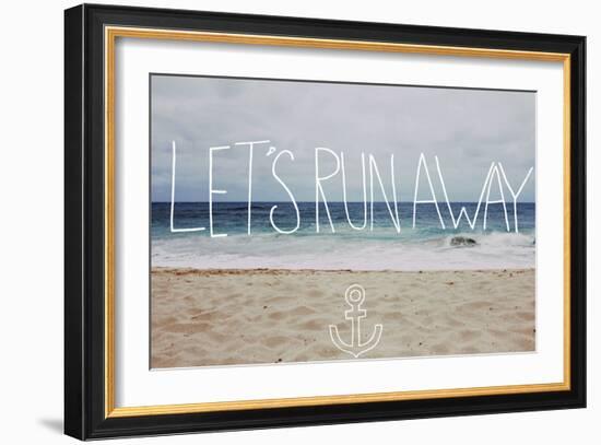 Let’s Run Away: Sandy Beach, Hawaii-Leah Flores-Framed Art Print