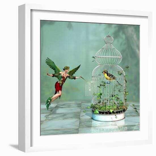 Let The Bird Free-Atelier Sommerland-Framed Art Print