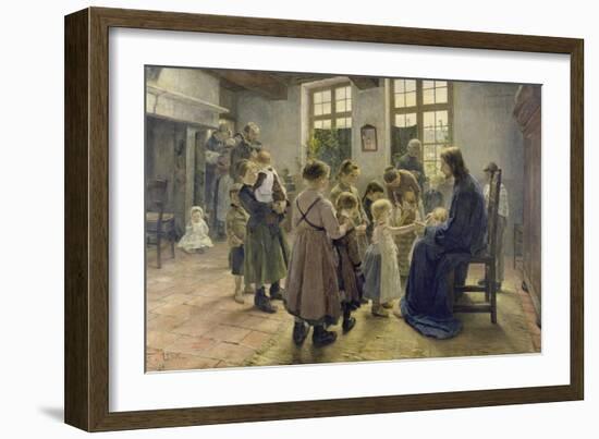 Let the Children Come to Me, 1884-Fritz von Uhde-Framed Giclee Print