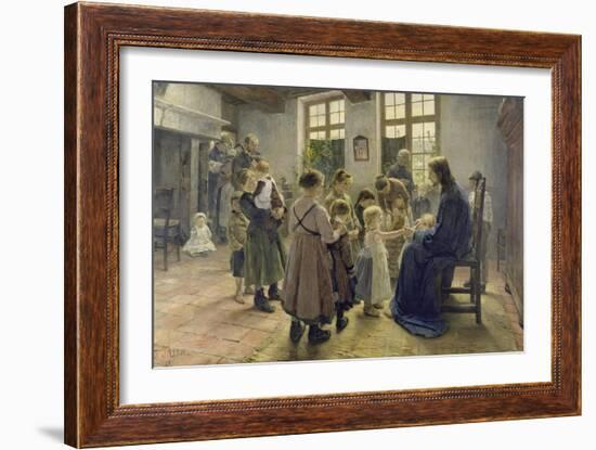 Let the Children Come to Me, 1884-Fritz von Uhde-Framed Giclee Print