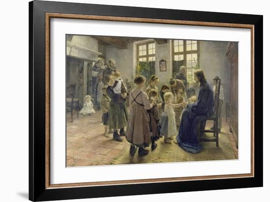 Let the Children Come to Me, 1884-Fritz von Uhde-Framed Giclee Print