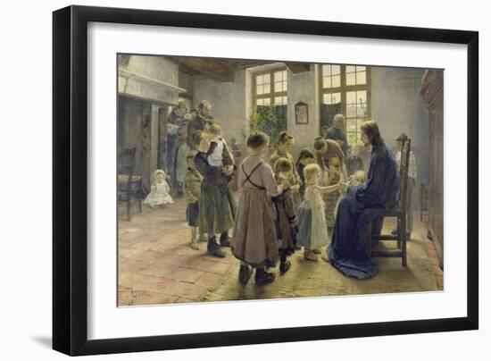 Let the Children Come to Me, 1884-Fritz von Uhde-Framed Giclee Print