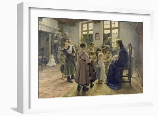 Let the Children Come to Me, 1884-Fritz von Uhde-Framed Giclee Print