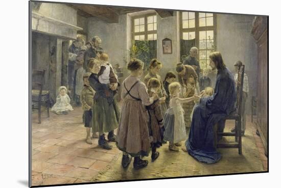 Let the Children Come to Me, 1884-Fritz von Uhde-Mounted Giclee Print