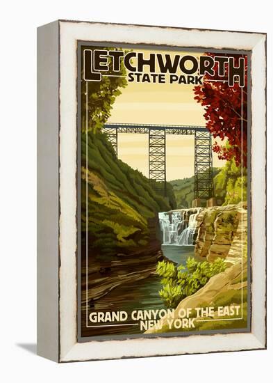 Letchworth State Park, New York - Grand Canyon of the East-Lantern Press-Framed Stretched Canvas