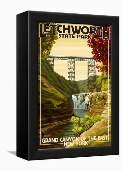 Letchworth State Park, New York - Grand Canyon of the East-Lantern Press-Framed Stretched Canvas
