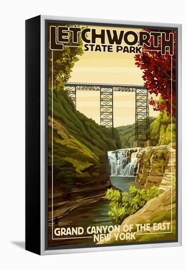 Letchworth State Park, New York - Grand Canyon of the East-Lantern Press-Framed Stretched Canvas