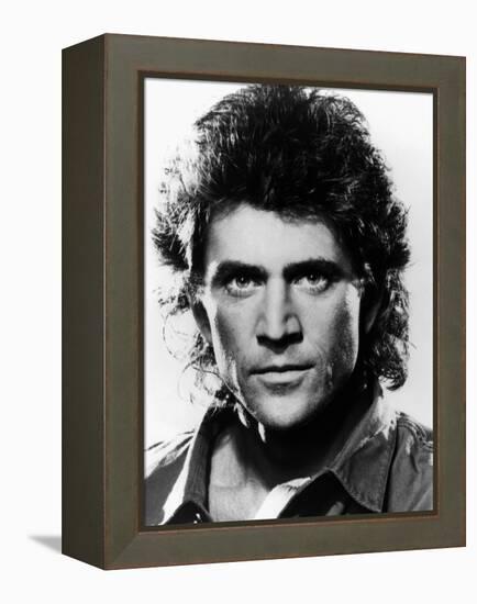 LETHAL WEAPON, 1987 directed by RICHARD DONNER Mel Gibson (b/w photo)-null-Framed Stretched Canvas