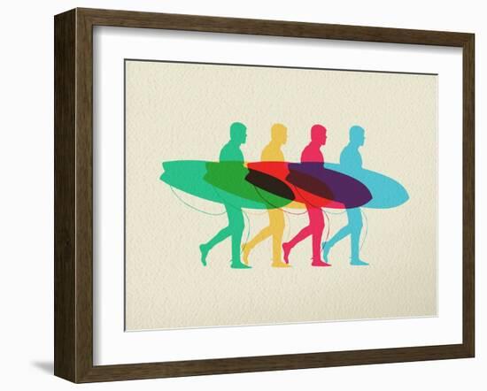 Lets Go Surfing - Summer Time Design-cienpies-Framed Art Print