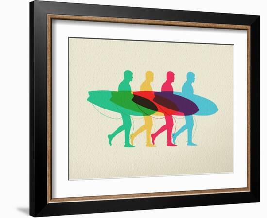 Lets Go Surfing - Summer Time Design-cienpies-Framed Art Print