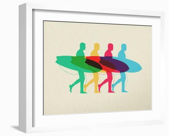 Lets Go Surfing - Summer Time Design-cienpies-Framed Art Print