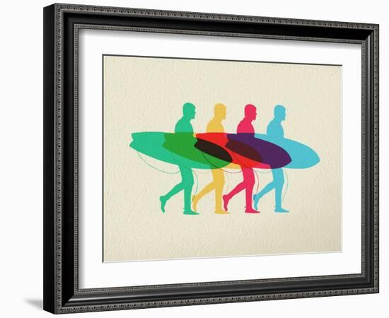 Lets Go Surfing - Summer Time Design-cienpies-Framed Art Print